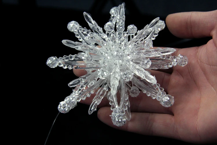 Christmas decorations wedding scene layout tree hanging window arrangement 11CM acrylic three-dimensional snowflake 3 | Дом и сад