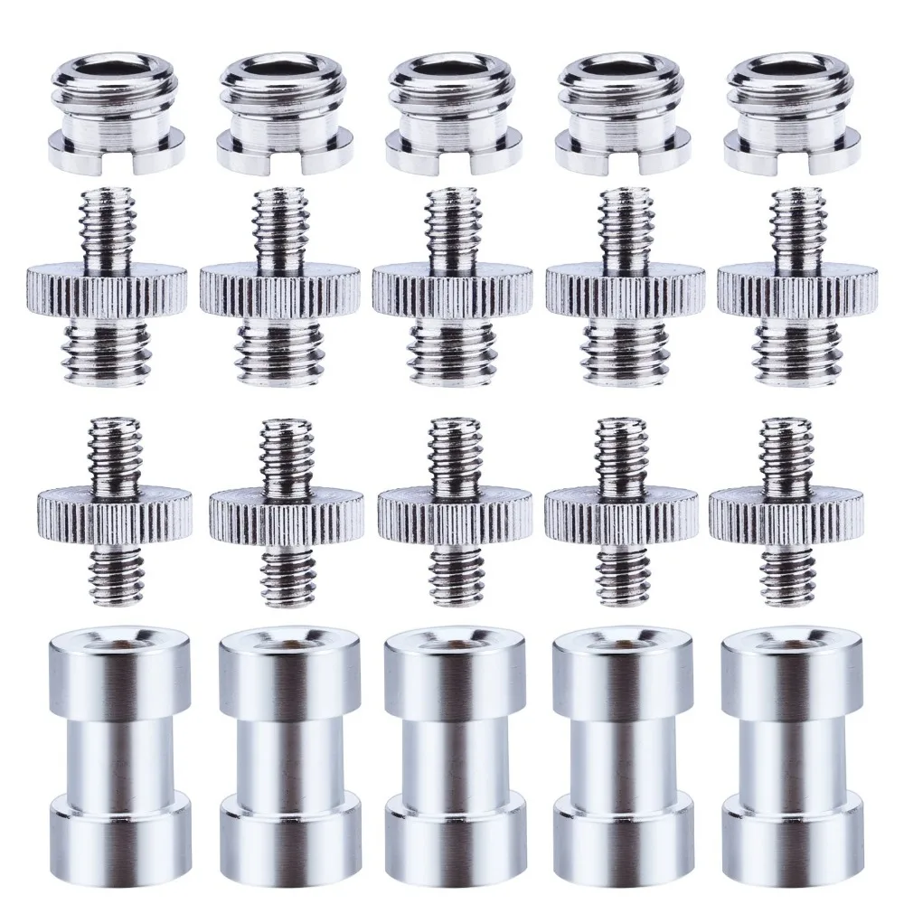 1/4 Inch and 3/8 Inch Converter Threaded Screws Adapter Mount Set for Camera/Tripod/Monopod/Ballhead/Light Stand/Shoulder Rig
1/4 Inch and 3/8 Inch Converter Threaded Screws Adapter Mount Set for Camera/Tripod/Monopod/Ballhead/Light Stand/Shoulder Rig