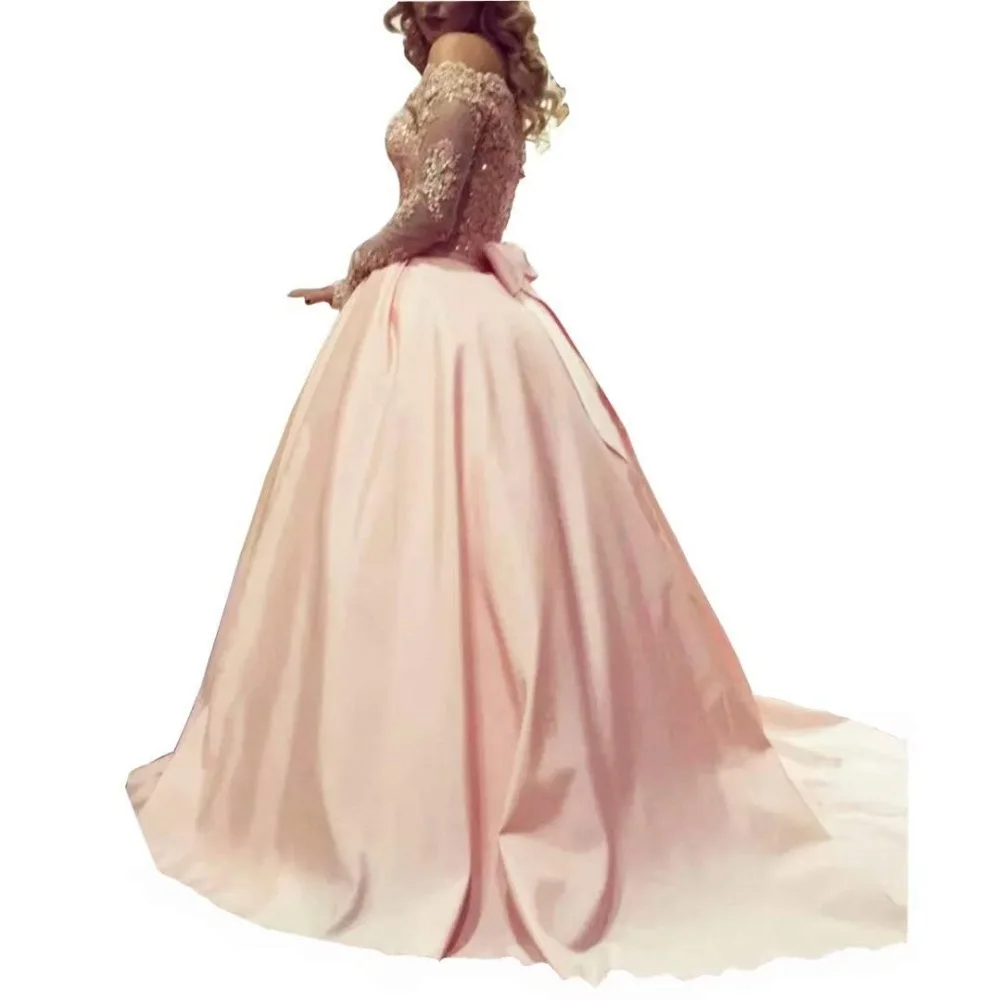 Ball Gown Boat Neck Long Bridesmaid Dresses Appliques Lace Satin Formal Wedding Party Dresses 2020 Hot Sale
Ball Gown Boat Neck Long Bridesmaid Dresses Appliques Lace Satin Formal Wedding Party Dresses 2020 Hot Sale