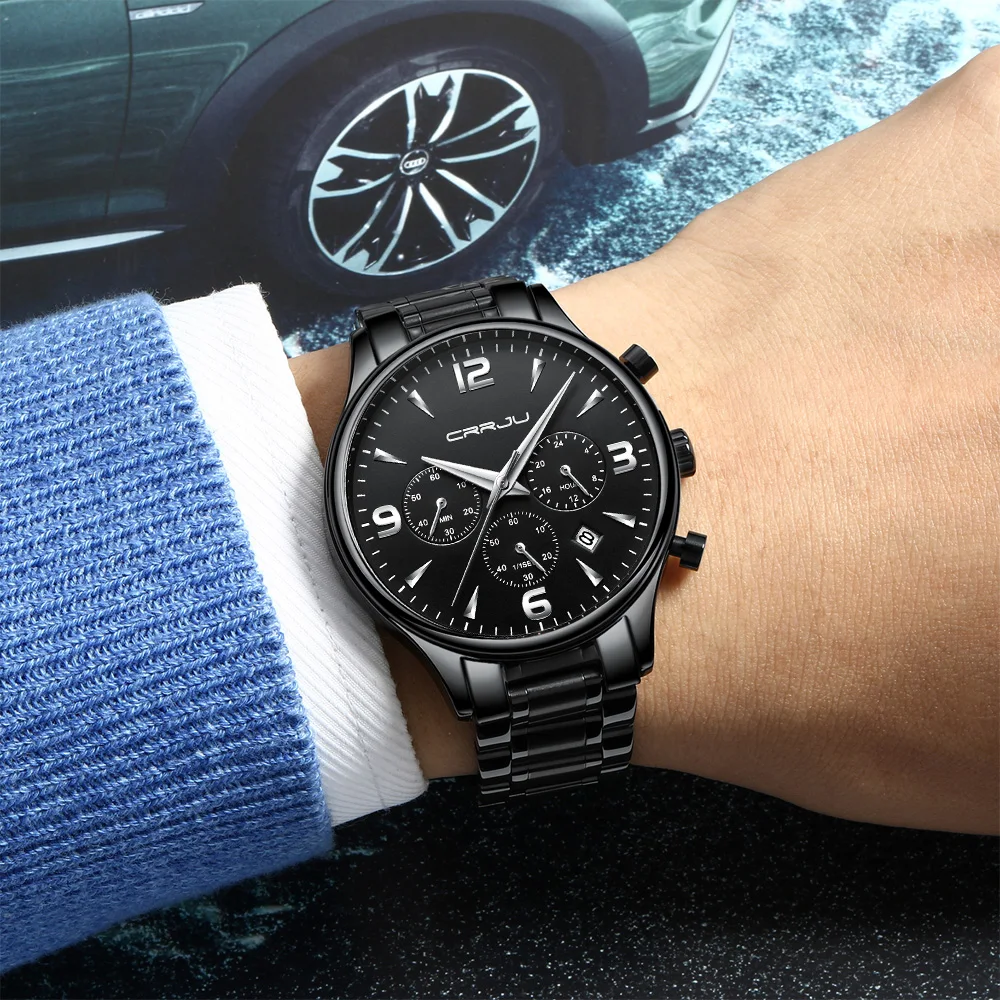 Relogio Masculino CRRJU Top Brand Luxury Men's Sports Chronograph Watches Quartz Date Clock Army Military Waterproof Wrist Watch
Relogio Masculino CRRJU Top Brand Luxury Men's Sports Chronograph Watches Quartz Date Clock Army Military Waterproof Wrist Watch
