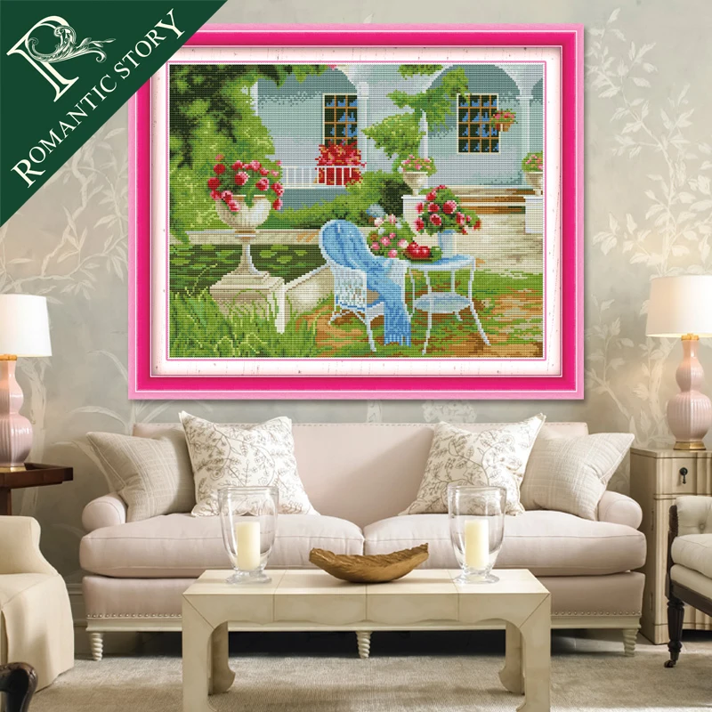 Romantic Story Villa Garden View Painting Embroidery Cross Stitch Needlework Cross-Stitch Sets Handmade Art DIY Home Decorations
Romantic Story Villa Garden View Painting Embroidery Cross Stitch Needlework Cross-Stitch Sets Handmade Art DIY Home Decorations