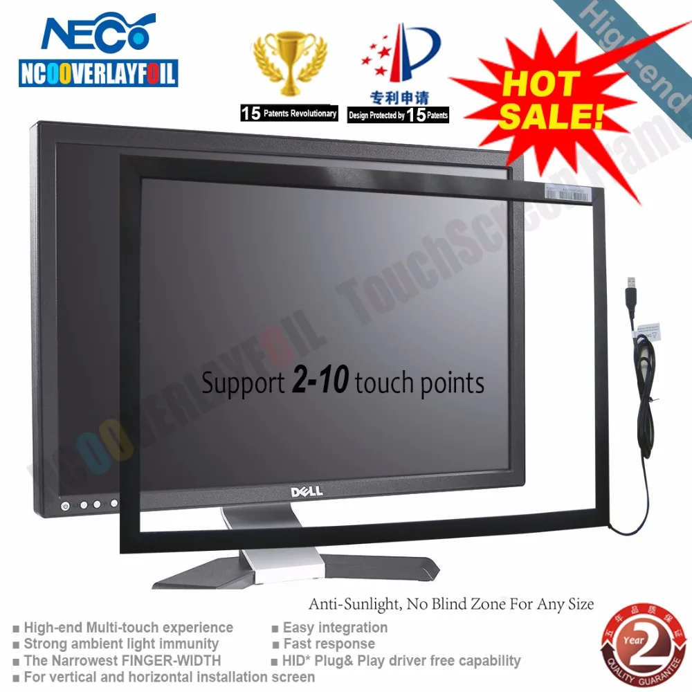 Бесплатная доставка 40 "ИК-рамка Multi touch с 10 сенсорными точками отзывчивый