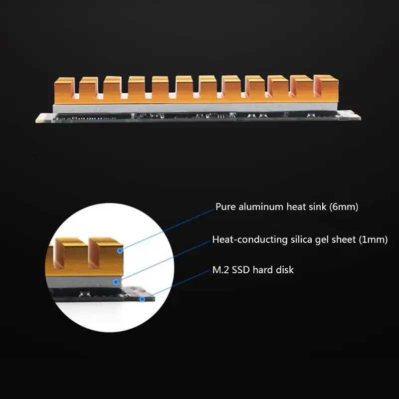 Heatsink Heat Dissipation Aluminum Radiator M.2 NGFF Cooling Heat Sink Heat Thermal Pads for M.2 NGFF 2280 PCI-E NVME SSD M5TB
Heatsink Heat Dissipation Aluminum Radiator M.2 NGFF Cooling Heat Sink Heat Thermal Pads for M.2 NGFF 2280 PCI-E NVME SSD M5TB