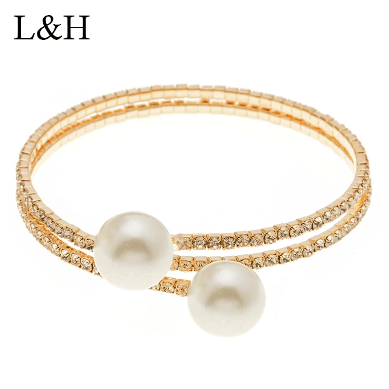 L&H Multi-layer Crystal Open Bangle Vintage Elegant Simulated Pearl Elastic Bracelet For Women 2018 New Female Fashion Jewelry
L&H Multi-layer Crystal Open Bangle Vintage Elegant Simulated Pearl Elastic Bracelet For Women 2018 New Female Fashion Jewelry