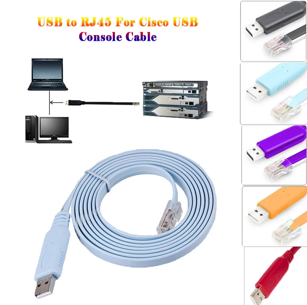 Цифровые кабели HIPERDEAL аудио и видеокабель 45U USB к RJ45 консоль Cisco 6 футов 1 8 метровый