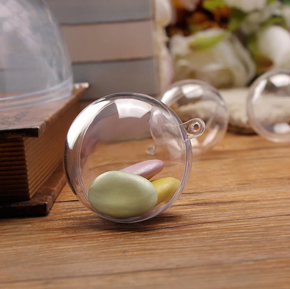 12pcs Plastic 6cm Transparent Ball Chocolate Candy Box Boxes For Wedding Party Baby Shower Holiday Favor Gift Decoration
12pcs Plastic 6cm Transparent Ball Chocolate Candy Box Boxes For Wedding Party Baby Shower Holiday Favor Gift Decoration