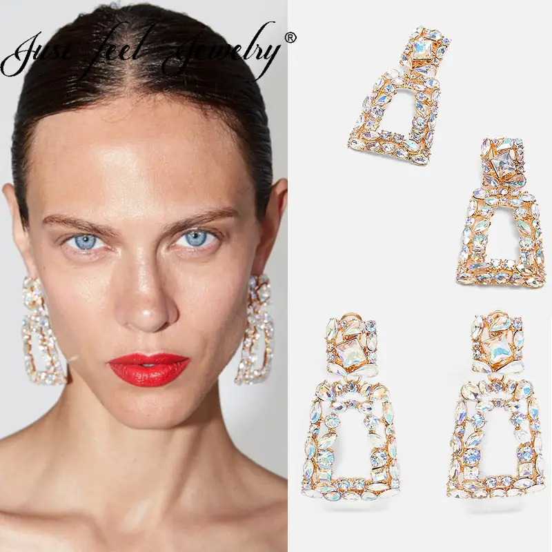 JUST FEEL 2019 luxury Colorful Crystal Dangle Drop Earrings For Women Square Pendant Earrings Wedding Party Gifts Shiny Jewelry
JUST FEEL 2019 luxury Colorful Crystal Dangle Drop Earrings For Women Square Pendant Earrings Wedding Party Gifts Shiny Jewelry