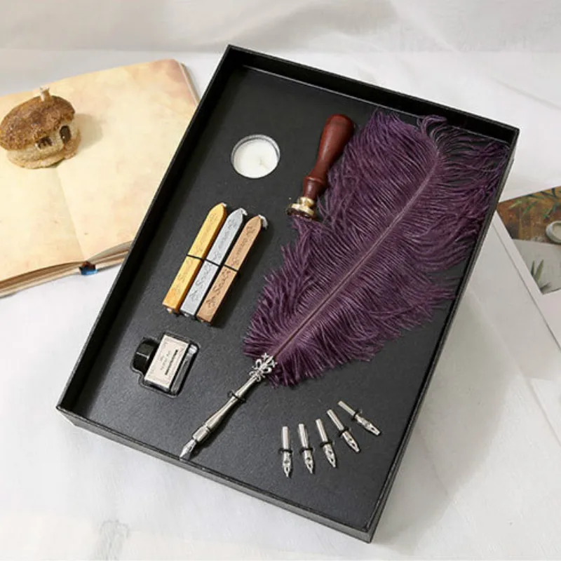 European Vintage Antique Feather Dip Pen Metal Nibbed Ink Writing Quill Pen Set Wedding Sign Up Signature Fountain Pen Gift Box
European Vintage Antique Feather Dip Pen Metal Nibbed Ink Writing Quill Pen Set Wedding Sign Up Signature Fountain Pen Gift Box