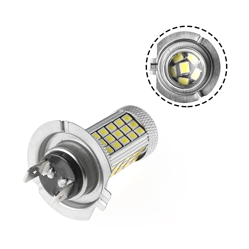 2 шт. 12V H7 2835 Светодиодный 66SMD 6000K автомобиля проектор противотуманная фара