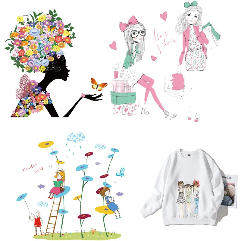 Beautiful Girl Heat Transfer Stickers Washable Iron on Applique Flowers for T-shirt Dresses DIY Clothes Decoration PVC T-shirt E
Beautiful Girl Heat Transfer Stickers Washable Iron on Applique Flowers for T-shirt Dresses DIY Clothes Decoration PVC T-shirt E