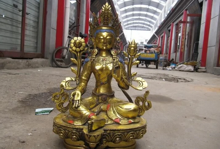 Free Shipping 45cm Tibet Folk Cloister Bronze Copper Gild Green TaRa Kwan-Yin Guanyin Buddha Statue
Free Shipping 45cm Tibet Folk Cloister Bronze Copper Gild Green TaRa Kwan-Yin Guanyin Buddha Statue