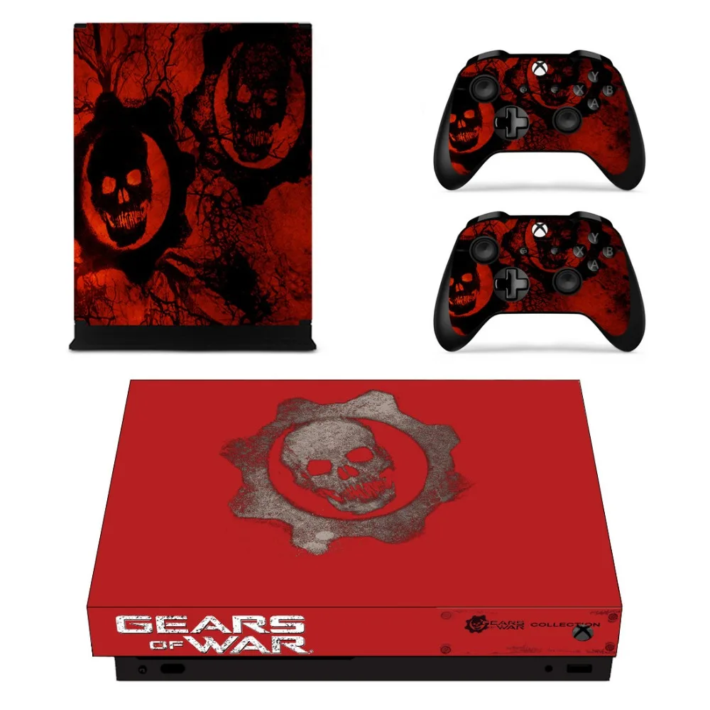 Полный набор лицевых панелей наклейки для GEARS 5 Xbox One X консоль и два контроллера |