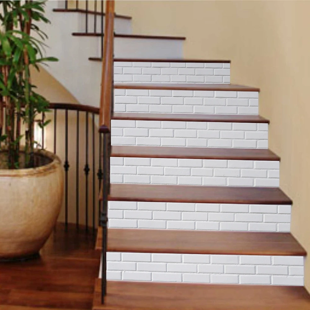 6pcs/set WhiteTile Decal Waterproof 3D Stair Stickers Removable Self-adhesive Wall Floor Stickers DIY Home Decor 18*100cm
6pcs/set WhiteTile Decal Waterproof 3D Stair Stickers Removable Self-adhesive Wall Floor Stickers DIY Home Decor 18*100cm