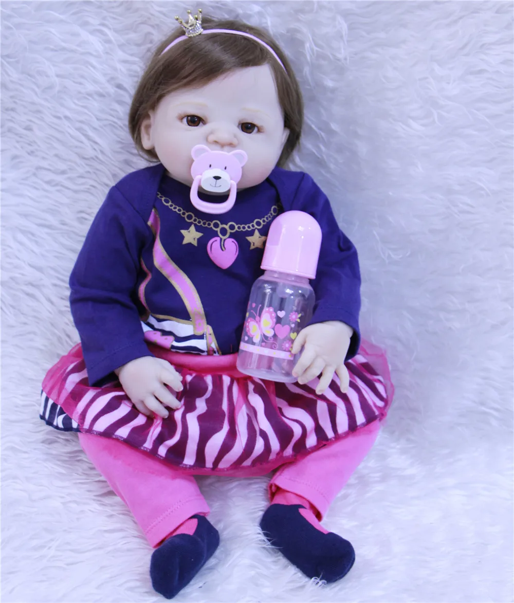 Newest Style White Skin Reborn Baby Dolls 23 Inch Handmade Newborn Girls Full Silicone Vinyl Doll Toy With Brown Eyes For Sale
Newest Style White Skin Reborn Baby Dolls 23 Inch Handmade Newborn Girls Full Silicone Vinyl Doll Toy With Brown Eyes For Sale
