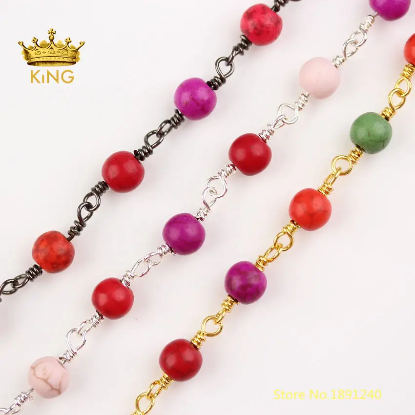 5meters Wire Wrapped Colourful Turquoises Round Beads Chains,Smooth Raw Howlite Beaded Chain,Magnesite Links Rosary Chains ZJ237
5meters Wire Wrapped Colourful Turquoises Round Beads Chains,Smooth Raw Howlite Beaded Chain,Magnesite Links Rosary Chains ZJ237