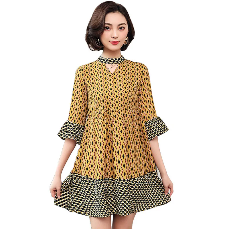 5XL Plus Size Office Women Casual Printing Dress 2019 New Spring Summer Yellow Floral Elegant Dresses Thin Noble Vestidos 2010
5XL Plus Size Office Women Casual Printing Dress 2019 New Spring Summer Yellow Floral Elegant Dresses Thin Noble Vestidos 2010