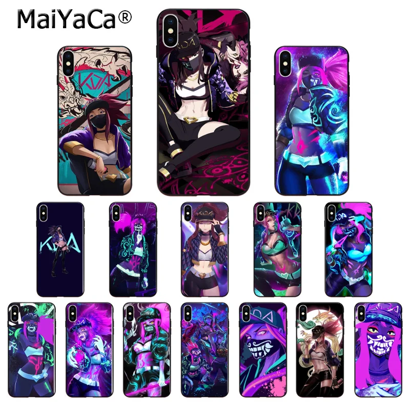 MaiYaCa virtual girl band KDA Akali TPU мягкие Аксессуары для телефона чехол Apple iPhone 8 7 6 6S Plus X XS MAX 5 5S