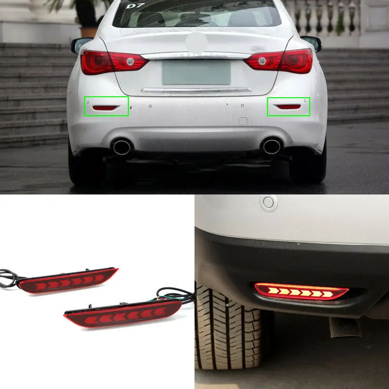 LED Rear Bumper Reflector Fog Brake Turn Indicator Lights For Infiniti Q50 2015-2018
LED Rear Bumper Reflector Fog Brake Turn Indicator Lights For Infiniti Q50 2015-2018