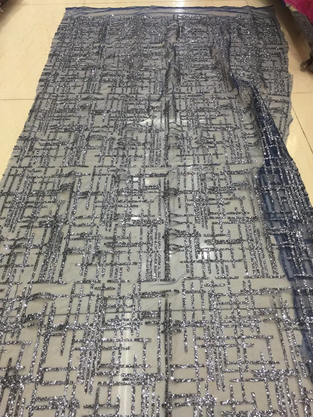 5yards qq015 # dark grey glued glitter net tulle mesh sugar lace for fashion designer/ wedding dress
5yards qq015 # dark grey glued glitter net tulle mesh sugar lace for fashion designer/ wedding dress