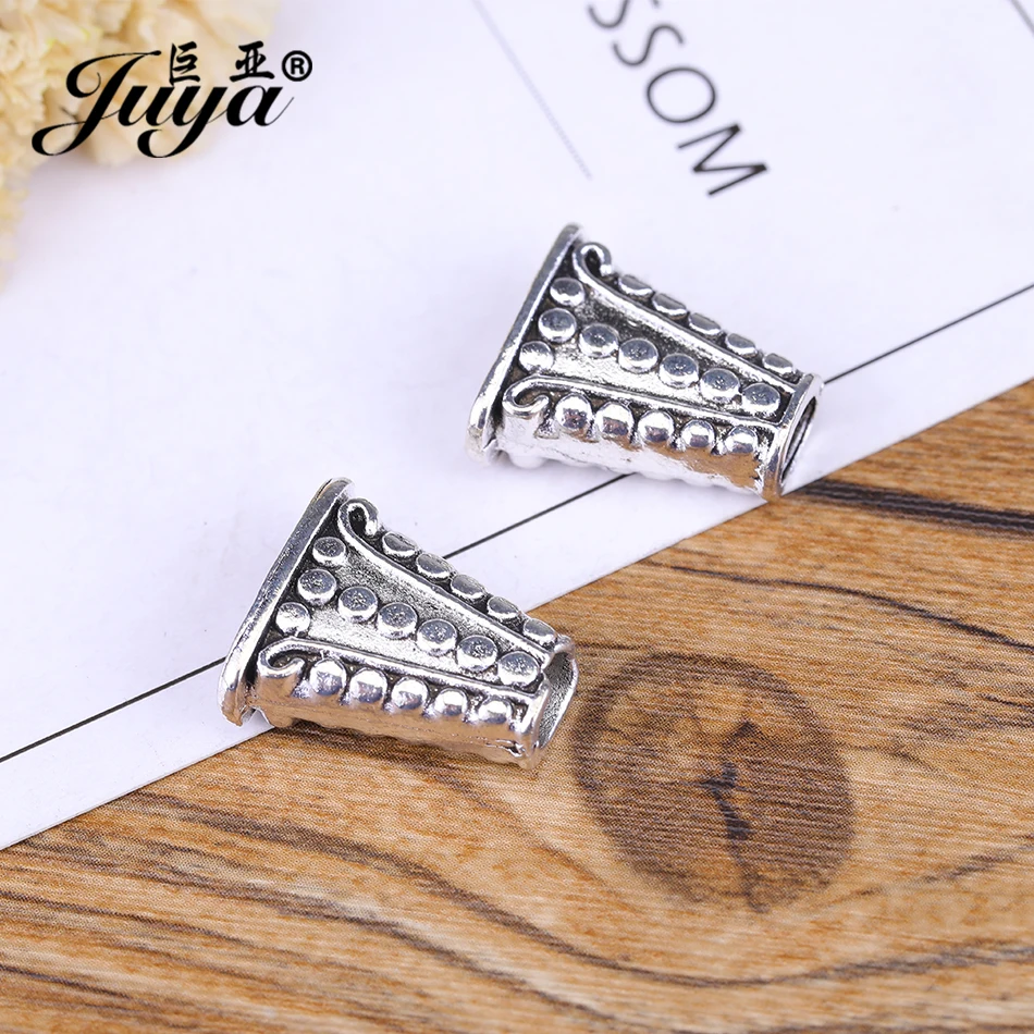 JUYA кожаный шнур кисточка обжимные Концевики ожерелье серьги DIY компонент 18 5x17 мм 6