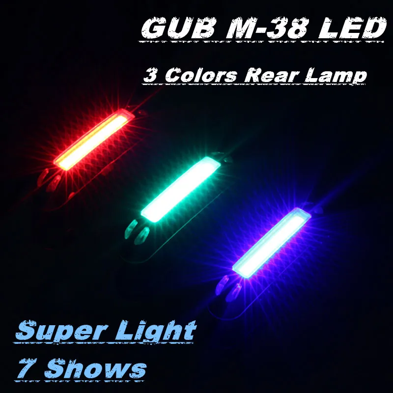GUB M-38 Super light 3 Colors COB Cycling Bycicle Rear Bike Tail USB Rechargeable Bicycle Light Lamp Comet LED
GUB M-38 Super light 3 Colors COB Cycling Bycicle Rear Bike Tail USB Rechargeable Bicycle Light Lamp Comet LED
