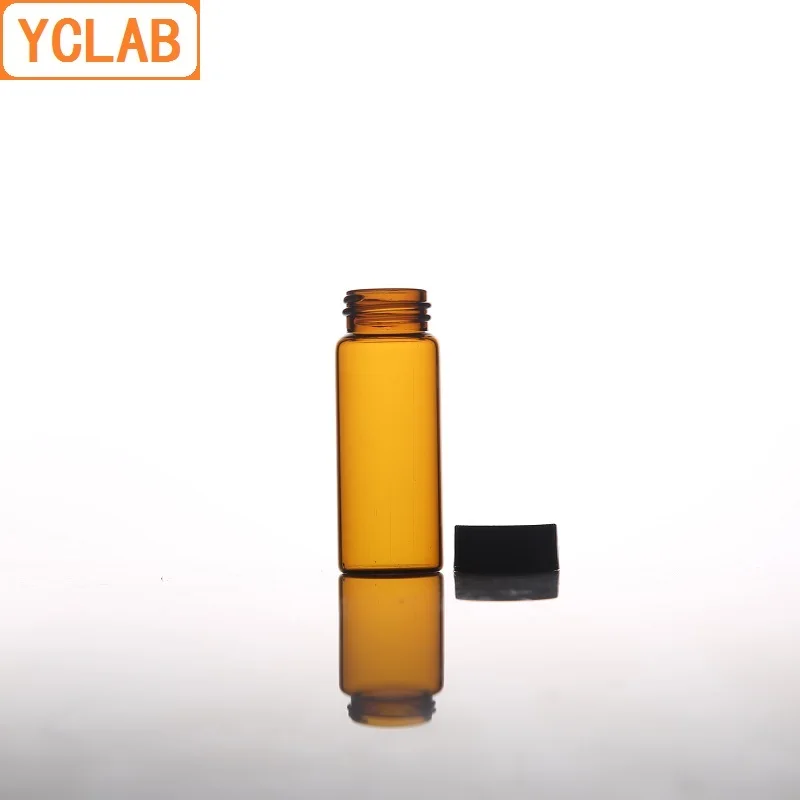 Стеклянная бутылка для образцов YCLAB 15 мл коричневый Янтарный винт с пластиковой