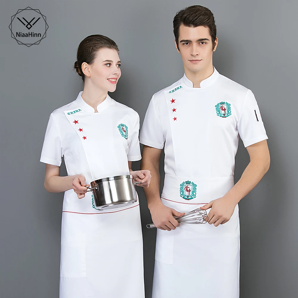 New Food Services Cooking Clothes Restaurant Hotel Bakery Catering Chef Jacket Short-sleeve Man Woman Work Wear Waiter Uniforms
New Food Services Cooking Clothes Restaurant Hotel Bakery Catering Chef Jacket Short-sleeve Man Woman Work Wear Waiter Uniforms