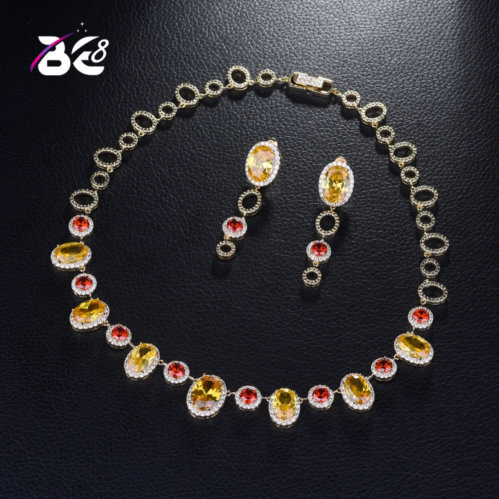 Be 8 Luxury Sparking Brilliant AAA Cubic Zircon Multi-color Necklace Earrings Wedding Bridal Jewelry Sets Dress Accessories S380
Be 8 Luxury Sparking Brilliant AAA Cubic Zircon Multi-color Necklace Earrings Wedding Bridal Jewelry Sets Dress Accessories S380