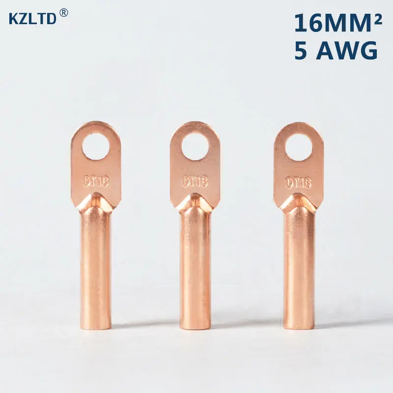20PCs/Lot Copper Compression Connector 16mm / 5 AWG 8MM / 0.31" Bolt Hole Battery Cable Lugs DT-16
20PCs/Lot Copper Compression Connector 16mm / 5 AWG 8MM / 0.31" Bolt Hole Battery Cable Lugs DT-16