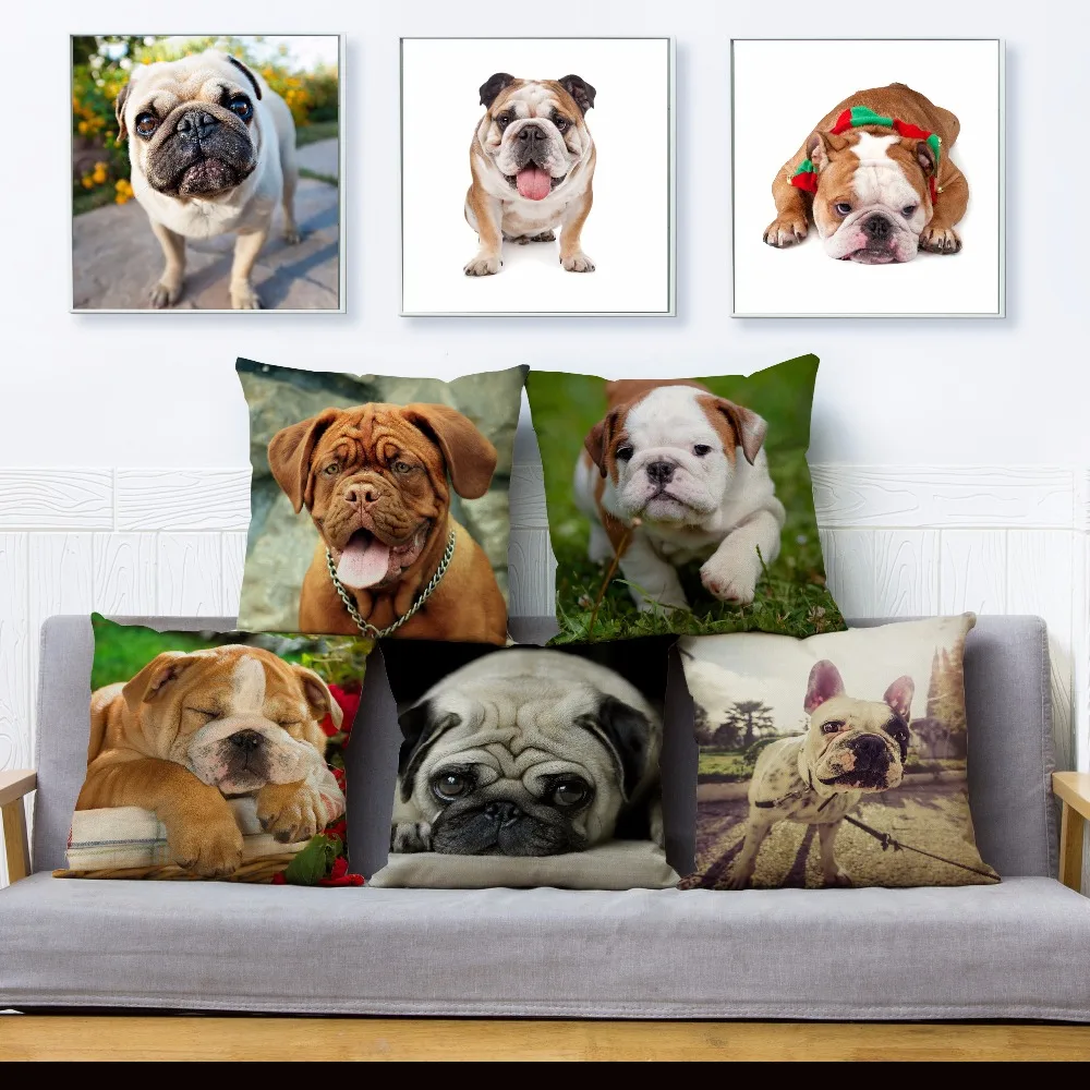 Cute Pet Dog UK Bulldog Print Throw Pillow Cover 45*45 Square Cushion Covers Linen Pillow Case Car Sofa Home Decor Pillows Cases
Cute Pet Dog UK Bulldog Print Throw Pillow Cover 45*45 Square Cushion Covers Linen Pillow Case Car Sofa Home Decor Pillows Cases