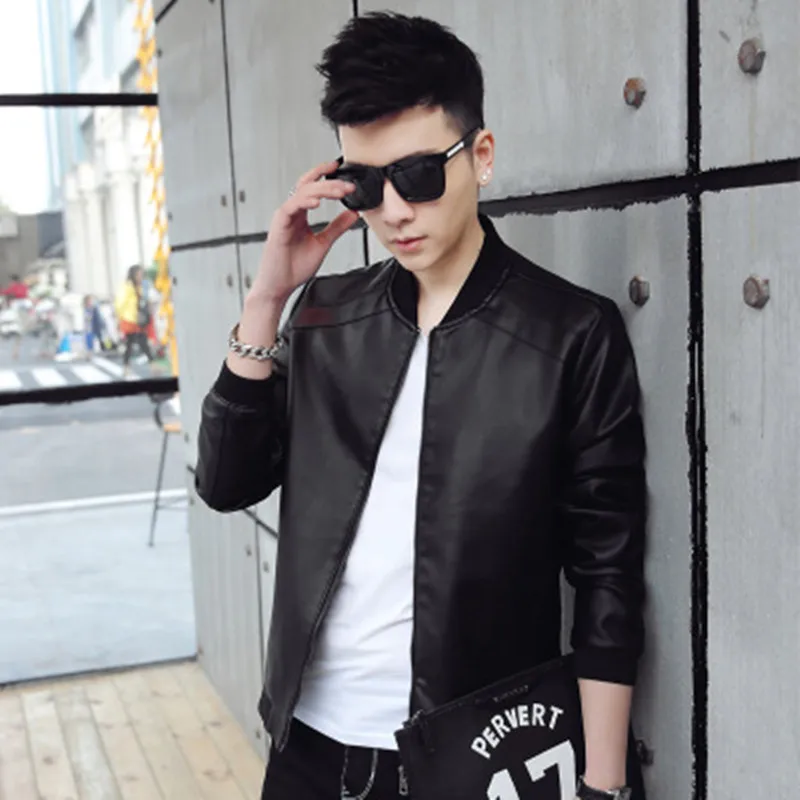 Fashion men leather jacket Spring autumn slim Motorcycle PU coat mens Solid color baseball jacket Male outerwear Brand clothing
Fashion men leather jacket Spring autumn slim Motorcycle PU coat mens Solid color baseball jacket Male outerwear Brand clothing