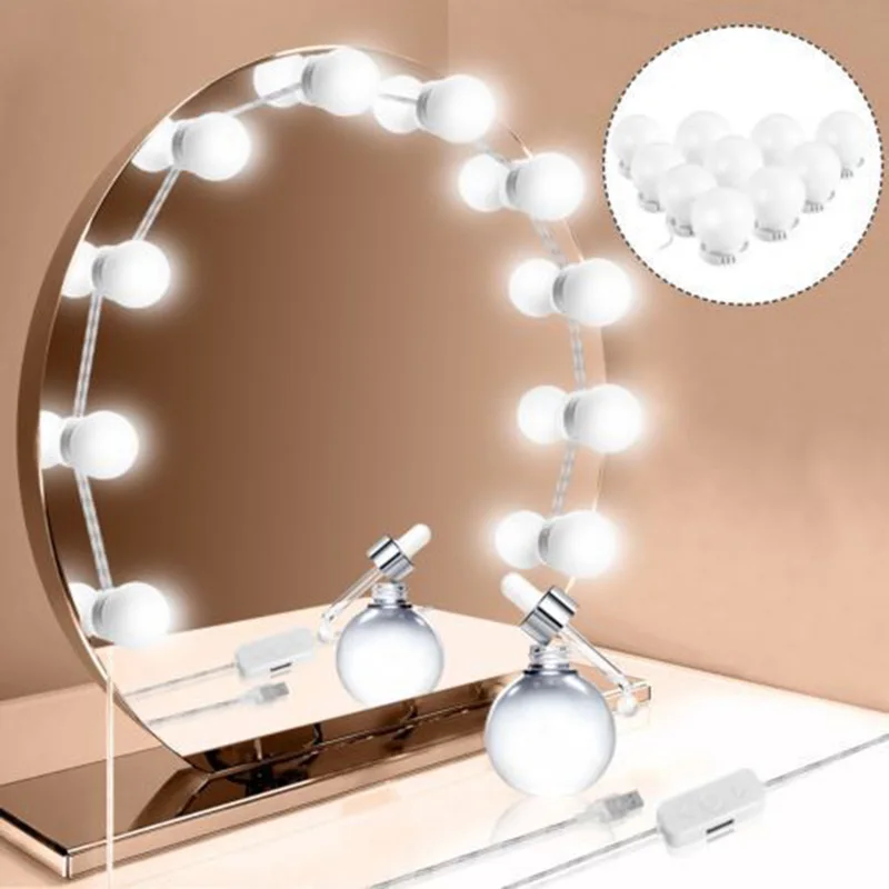 10 LED Dimmable Mirror Light USB Power Supply 7000K Light Bulb String for Makeup Dressing Table WWO66
10 LED Dimmable Mirror Light USB Power Supply 7000K Light Bulb String for Makeup Dressing Table WWO66