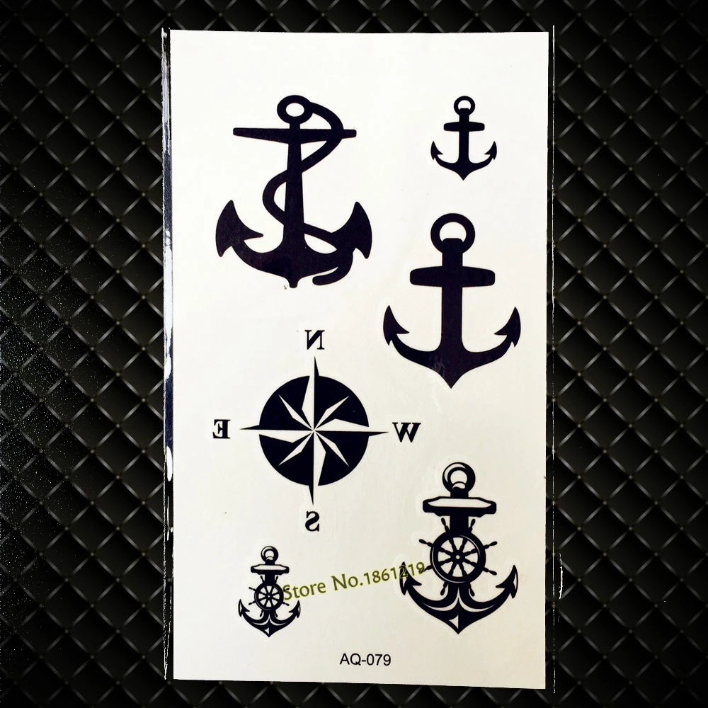 Trendy Black Fake Compass Anchor Tattoo Sticker For Men Women Summer Style Body Art Waterproof Temporary Tattoo Stickers GAQ-079
Trendy Black Fake Compass Anchor Tattoo Sticker For Men Women Summer Style Body Art Waterproof Temporary Tattoo Stickers GAQ-079
