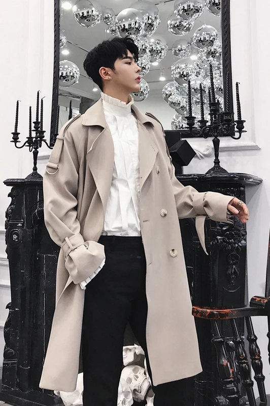 M-XXL! Long lapel jacket in British style double breasted knee-length trench coat popular logo men's wear
M-XXL! Long lapel jacket in British style double breasted knee-length trench coat popular logo men's wear