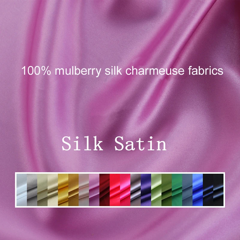100 см * 114 100% натуральный шелк шармёз Ткань 16 Момми чистый атласный материал для