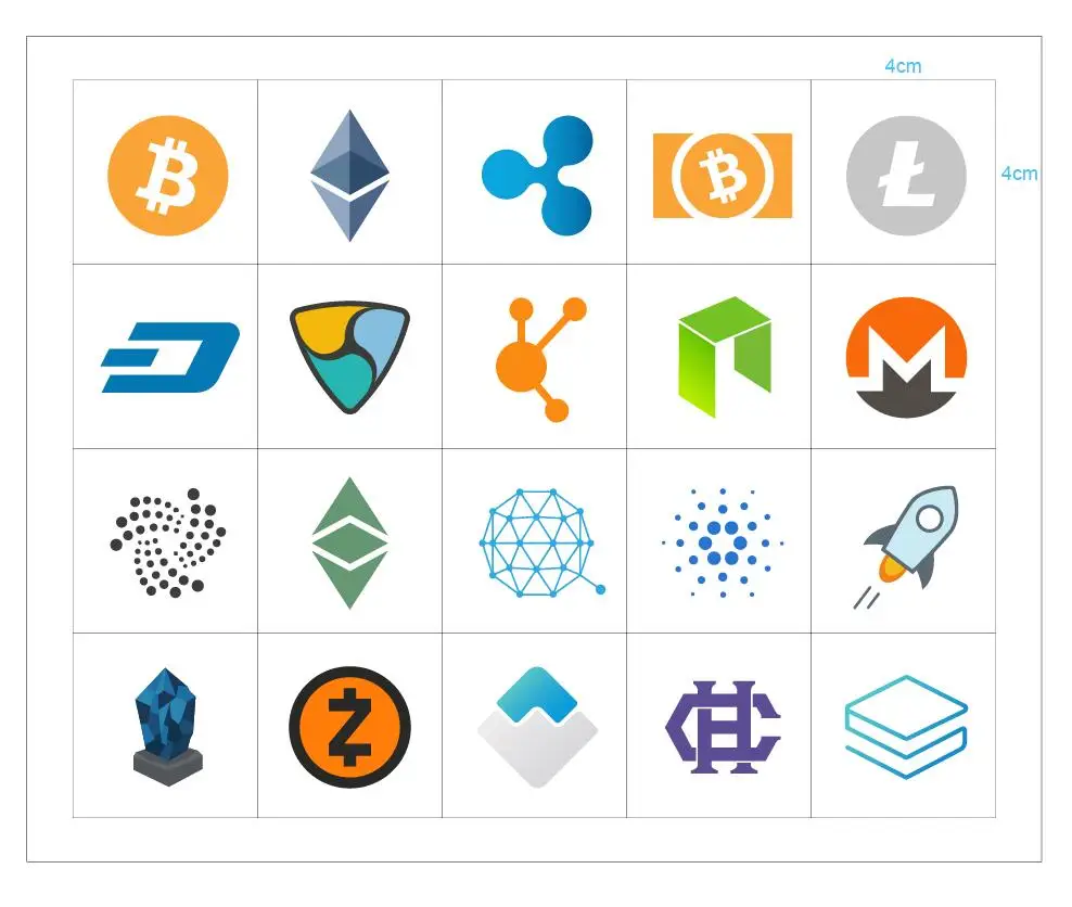 20 sets/lot 20 types of cryptocurrency logo Self-adhesive paper label sticker, Item No.FS16
20 sets/lot 20 types of cryptocurrency logo Self-adhesive paper label sticker, Item No.FS16