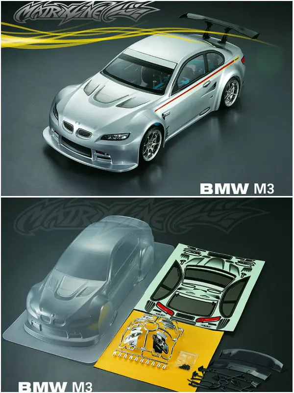 1/10 RC автомобильный ПК Lexan прозрачный корпус Корпуса BBMW E92 M3 широкий Дрифт на