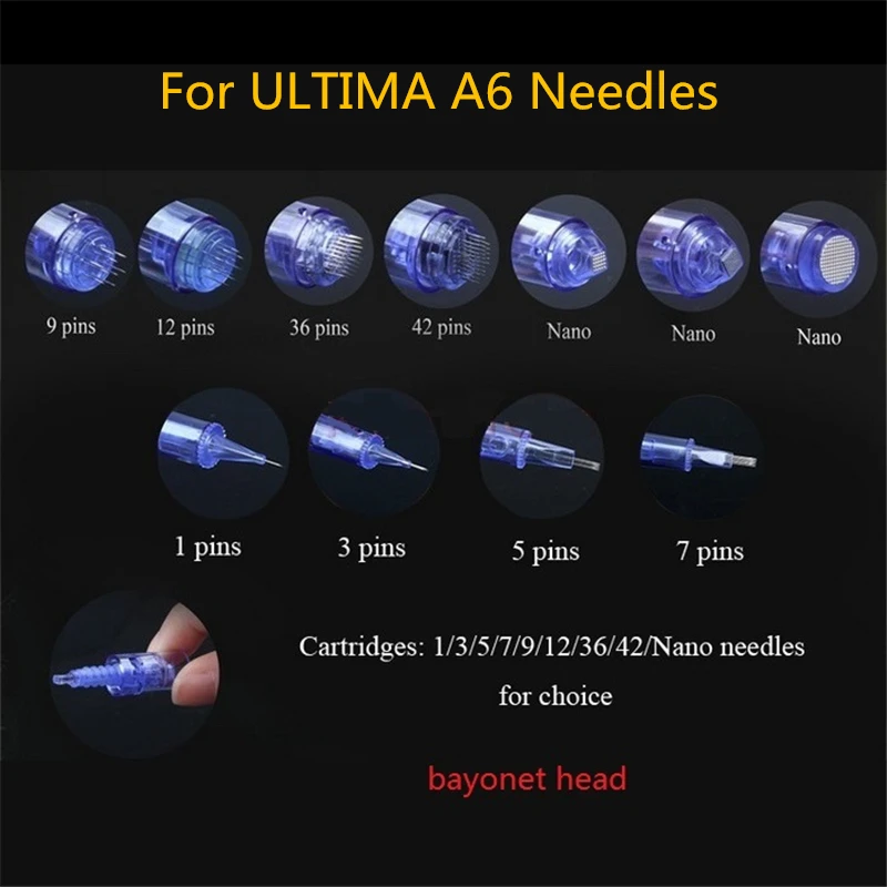 25Pcs Bayonet Head ULTIMA A6 Microneedle Derma Pen Needles Beauty Dr.Pen 1/3/5/7/9/12/36/42/nano/ nano Cartridge Silicon Needles
25Pcs Bayonet Head ULTIMA A6 Microneedle Derma Pen Needles Beauty Dr.Pen 1/3/5/7/9/12/36/42/nano/ nano Cartridge Silicon Needles