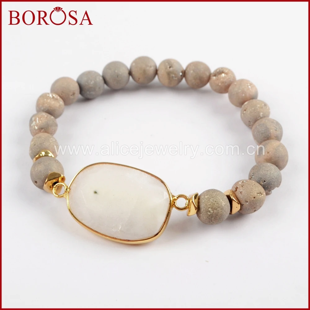 BOROSA 5/6 шт. золотой цвет белый Солнечный Кварц фотоэлемент с 8 мм титаном солнечный