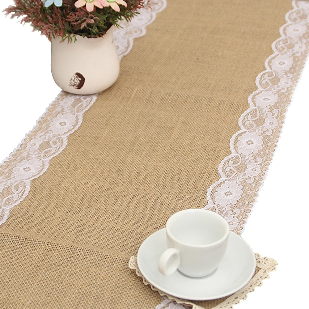 Elegant Jute Table Runner Burlap Lace Table Cloth Wedding Party home Decoration Tablecloth table runners modern for dining table
Elegant Jute Table Runner Burlap Lace Table Cloth Wedding Party home Decoration Tablecloth table runners modern for dining table