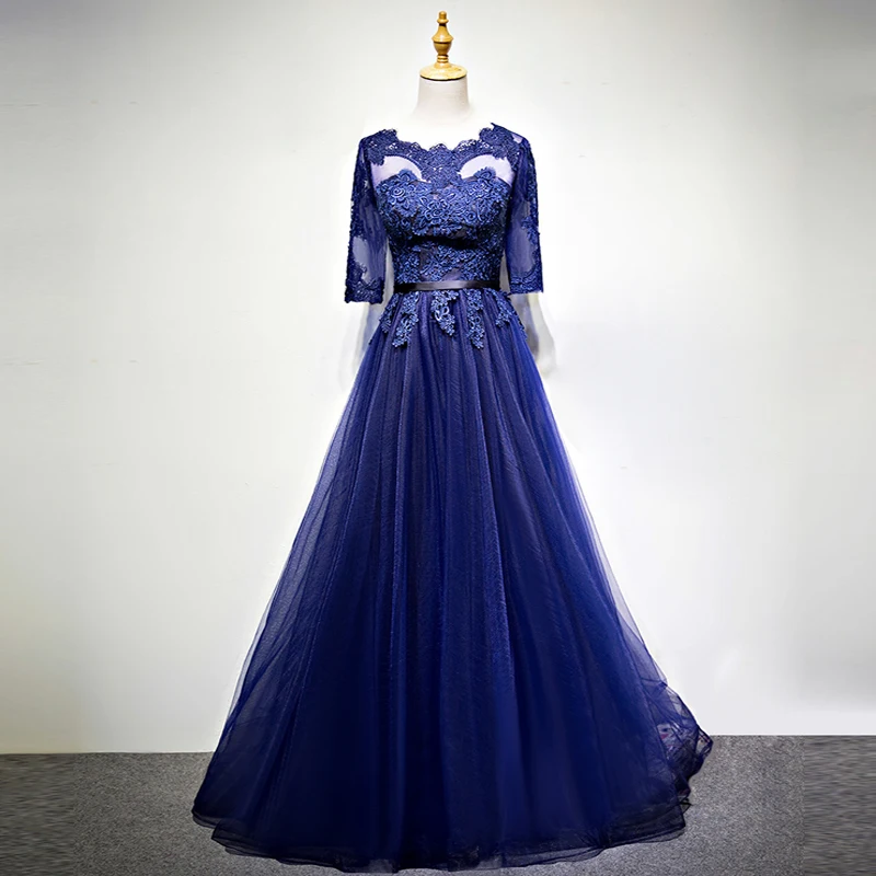 Blue Tulle Long Lace Dresses Woman Elegant Ladies Long Sleeve O-Neck Evening Party Dresses Vestidos
Blue Tulle Long Lace Dresses Woman Elegant Ladies Long Sleeve O-Neck Evening Party Dresses Vestidos