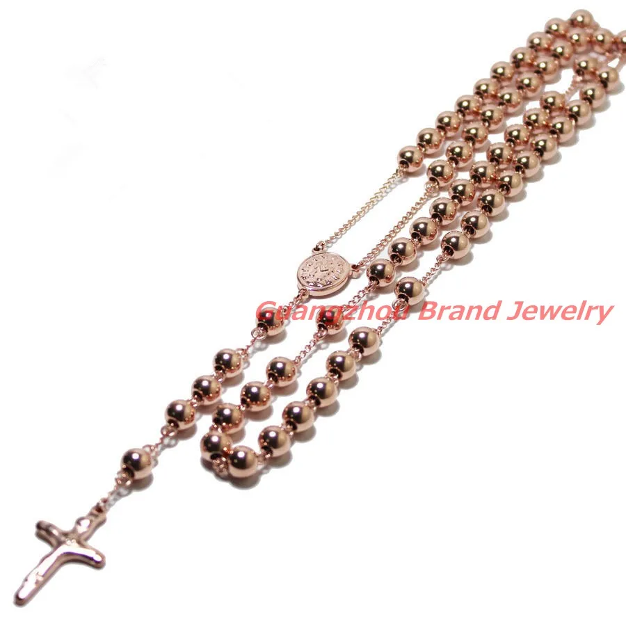 Fashion 4/6/8mm Wide Rosary Cross Beads Pendant Necklace Hot Selling IP Rose Gold 316L Stainless Steel Men's Women's Jewelry
Fashion 4/6/8mm Wide Rosary Cross Beads Pendant Necklace Hot Selling IP Rose Gold 316L Stainless Steel Men's Women's Jewelry