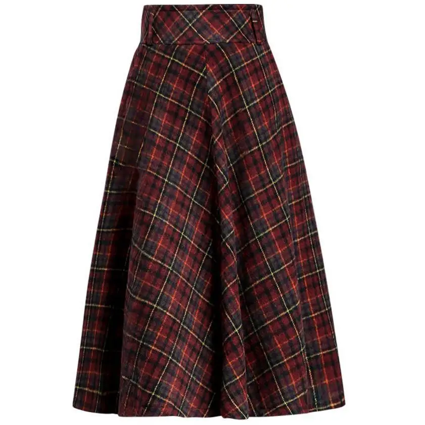 autumn Winter New Long Woolen Skirt Women High Waist all-Match A Line Skirts Womens Vintage Plaid Skirt
autumn Winter New Long Woolen Skirt Women High Waist all-Match A Line Skirts Womens Vintage Plaid Skirt