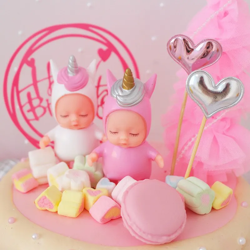 Фото Единорог Детская кукла коллекция украшение для торта украшения детский душ