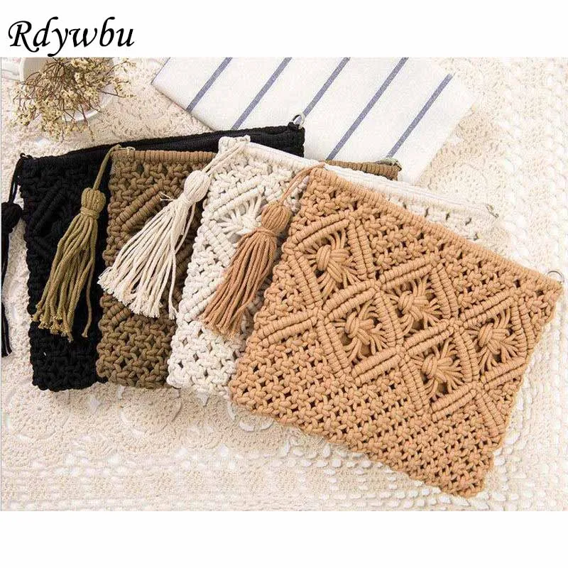 Rdywbu Brand Handmade Hollow Out Purse Clutch Bag Women Fashion High Quality Tassel Beach Bag Woven kont Messenger Bag B436
Rdywbu Brand Handmade Hollow Out Purse Clutch Bag Women Fashion High Quality Tassel Beach Bag Woven kont Messenger Bag B436
