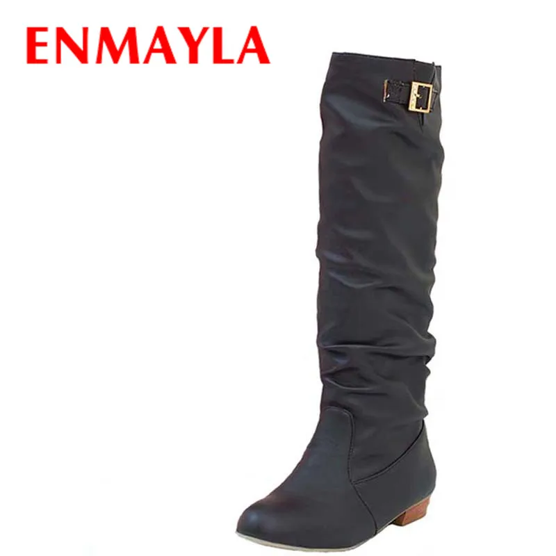 ENMAYLA New Autumn Half Boots Women Slip On Casual Flats Boots Low Heels Winter Shoes Women Mid-Calf Buckle Knight Boots Size 44
ENMAYLA New Autumn Half Boots Women Slip On Casual Flats Boots Low Heels Winter Shoes Women Mid-Calf Buckle Knight Boots Size 44