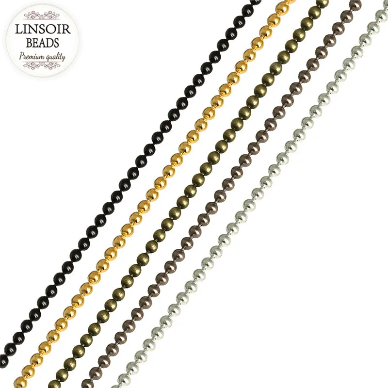 LINSOIR 10m/lot 2.4 3.2 mm Ball Bead Chain Bulk Gold Silver Black Color Bracelet Necklace Chains For Diy Jewelry Making F680
LINSOIR 10m/lot 2.4 3.2 mm Ball Bead Chain Bulk Gold Silver Black Color Bracelet Necklace Chains For Diy Jewelry Making F680