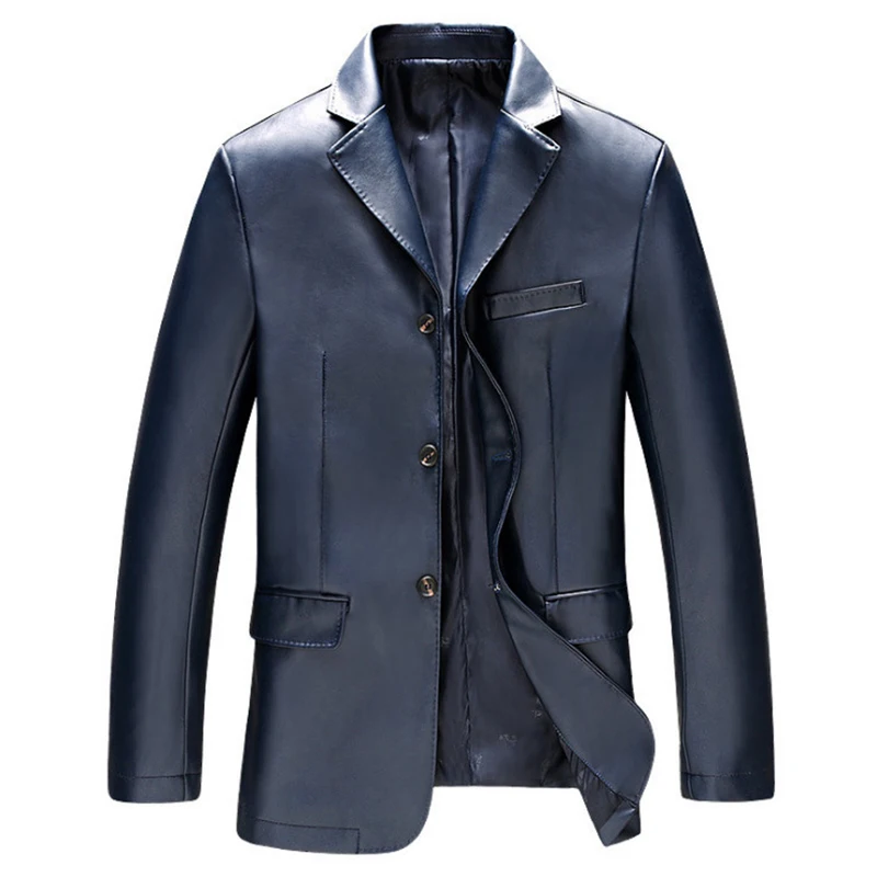 Spring Autumn Men's Leather Jacket Casual PU Blazer Jacket Male Single Breasted Slim Fit Mens Leather Jackets Coats Black Blue
Spring Autumn Men's Leather Jacket Casual PU Blazer Jacket Male Single Breasted Slim Fit Mens Leather Jackets Coats Black Blue