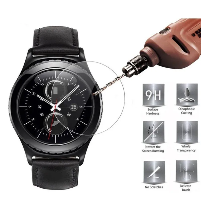 Закаленное стекло 9H 2.5D для Samsung Gear S2 S3 S4 2 R380|Защитные стёкла и плёнки телефонов| |
