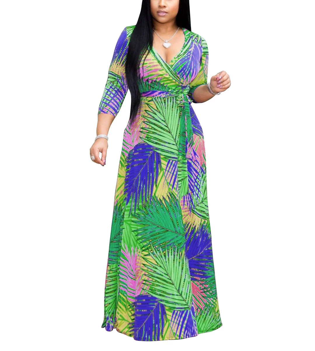 Slim Long Style One-Piece Dress 2019 New Fashion Large Hem Design Deep V Long Dress Ladies Summer Elegant Printed Sexy Vestidos
Slim Long Style One-Piece Dress 2019 New Fashion Large Hem Design Deep V Long Dress Ladies Summer Elegant Printed Sexy Vestidos